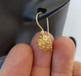 Traditional Croatian Earrings, 24k Gold Plated Filigree Half Ball Earrings, Gold Plated Sterling Metalwork, Ethno Wedding Jewelry - CroatianJewelryCraft