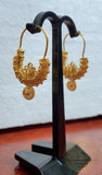 Traditional Croatian Solid Gold Hoop Earrings 14k, Dalmatian Wedding Jewelry - Recine, 14k Gold Filigree Hoops, 14k Dangle Hoops - CroatianJewelryCraft