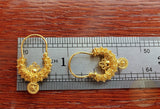 Traditional Croatian Solid Gold Hoop Earrings 14k, Dalmatian Wedding Jewelry - Recine, 14k Gold Filigree Hoops, 14k Dangle Hoops - CroatianJewelryCraft