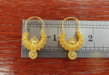 Traditional Croatian Solid Gold Hoop Earrings 14k, Dalmatian Wedding Jewelry - Recine, 14k Gold Filigree Hoops, 14k Dangle Hoops - CroatianJewelryCraft