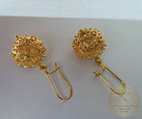 Traditional Croatian Solid 14k Gold Earrings, Dubrovnik Filigree Ball Earrings, LArge Gold Earrings, Statement Earrings, Bridal Earrings - CroatianJewelryCraft