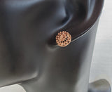 Traditional Croatian Rose Gold Earrings, Solid 14k Pink Gold Filigree Studs, Dubrovnik Filigree Half Ball 14k Gold Studs, Wedding Earrings - CroatianJewelryCraft