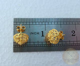 Ethnic Croatian Simple 14k Gold Stud Earrings, 14k Gold Earrings, Gold Filigree Studs, 14k Gold Studs, Gold Wedding Earrings - CroatianJewelryCraft