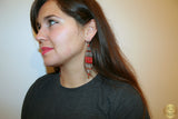 Red Coral Chandelier Earrings, Long Earrings, Undyed Mediterranean Coral Statement Earrings, Unique Artisan Earrings, Silver Bridal Earrings - CroatianJewelryCraft