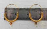 14k Gold Filigree Hoops, Traditional Croatian - Konavle Earrings, 14k Gold Earrings, White Pearl Dangle Hoops In 14k Gold, Wedding Jewelry - CroatianJewelryCraft