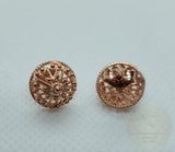 Traditional Croatian Rose Gold Earrings, Solid 14k Pink Gold Filigree Studs, Dubrovnik Filigree Half Ball 14k Gold Studs, Wedding Earrings - CroatianJewelryCraft