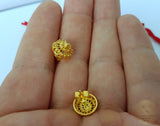 Ethnic Croatian Simple 14k Gold Stud Earrings, 14k Gold Earrings, Gold Filigree Studs, 14k Gold Studs, Gold Wedding Earrings - CroatianJewelryCraft