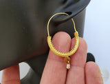 14k Gold Filigree Hoops, Traditional Croatian - Konavle Earrings, 14k Gold Earrings, White Pearl Dangle Hoops In 14k Gold, Wedding Jewelry - CroatianJewelryCraft