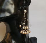 Long Pearl Earrings, Large Pearl Earrings, Wedding White Pearl Earrings, Unique Handmade Dangle Pearl Earrings, Silver Pearl Earrings - CroatianJewelryCraft