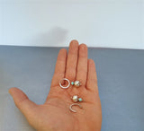 Turquoise Earrings, Sterling Silver Hoop Earrings, Natural Gemstone Dangle Hoops, Ball Hoops, Silver Ball Earrings - CroatianJewelryCraft