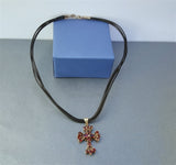 Red Garnet Cross Pendant Necklace, Victorian Cross, Antique Style Garnet Cross Necklace, Red Cross, Red Stone Pendant, Gothic, Spiritual - CroatianJewelryCraft