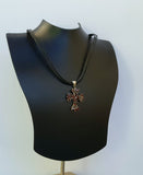 Red Garnet Cross Pendant Necklace, Victorian Cross, Antique Style Garnet Cross Necklace, Red Cross, Red Stone Pendant, Gothic, Spiritual - CroatianJewelryCraft