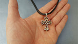Red Garnet Cross Pendant Necklace, Victorian Cross, Antique Style Garnet Cross Necklace, Red Cross, Red Stone Pendant, Gothic, Spiritual - CroatianJewelryCraft