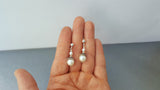 White Freshwater Pearl Earrings, Simple Pearl Dangle Earrings, Sterling Silver Pearl Earrings, Bridesmaids Jewelry, Natural Pearl Jewelry - Traditional Croatian Jewelry