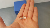 White Pearl Ring, Natural Pearl Ring, White Pearl, June Birthstone Ring, June Ring, Solid Silver Ring, Sterling Ring - Traditional Croatian Jewelry