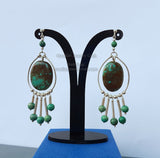 Turquoise Chandelier Earrings, Natural Turquoise Statement Earrings, Long Dangle Earrings, Solid Sterling Silver Earrings, Unique Earrings - Traditional Croatian Jewelry