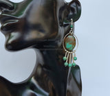Turquoise Chandelier Earrings, Natural Turquoise Statement Earrings, Long Dangle Earrings, Solid Sterling Silver Earrings, Unique Earrings - Traditional Croatian Jewelry