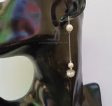 Long White Pearl Dainty Chain Earrings, Natural Pearl Dangle Earrings, Freshwater Pearl, Wedding Jewelry, Drop Pearl Earrings - Traditional Croatian Jewelry
