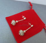 White Pearl Earrings, Simple Pearl Dangle Earrings, Stud Drop Earrings, Silver Ball Earrings, Silver Pearl Earrings, Bridesmaids Jewelry - Traditional Croatian Jewelry