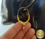 Croatian Filigree Hoop Earrings, Gold Plated Hoop Earrings, Pearl Dangle Hoops, Wedding Earrings, 24k Gold Plated Sterling Silver Earrings - Traditional Croatian Jewelry