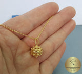 14k Gold Pendant, Croatian Filigree Ball Pendant, Dubrovnik Jewelry, Gold Filigree Pendant Necklace, Gold Bridal Jewelry, Vintage  Jewelry
