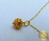 14k Gold Minimalist Pendant, Croatian Filigree Ball Pendant Necklace, Solid Gold Dainty Pendant, Dubrovnik Filigree Pendant