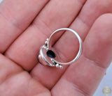 Dark Blue Stone Ring, Lapis Ring, Simple Silver Ring, Natural Gemstone Ring, Sterling Silver Lapis Lazuli Ring, Womens Ring