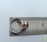 Red Coral Ring, Light Handmade Ring, Simple Ring, Red Stone Ring, Precious Mediterranean Coral, Sterling Silver Ring, Womens Ring, Red Ring