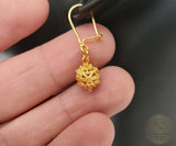 14k Gold Earrings, Traditional Croatian Filigree Ball Earrings, Ethnic Dubrovnik Jewelry, Simple Gold Earrings, Solid Gold Wedding Jewelry