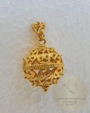 Dubrovnik Filigree Ball Pendant, Solid 14k Gold Pendant, Statement Pendant, Croatian Filigree Pendant Necklace, Vintage Pendant