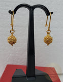 14k Gold Earrings, Traditional Croatian Filigree Ball Earrings, Ethnic Dubrovnik Jewelry, Simple Gold Earrings, Solid Gold Wedding Jewelry