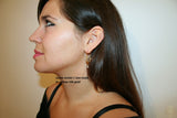 Dubrovnik Filigree Hoop Earrings, Solid White Gold Hoops, 14 k Gold Earrings, Ethnic Croatian Bridal Earrings, Pearl Dangle Hoops 14k
