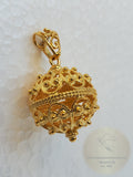 Dubrovnik Filigree Ball Pendant, Solid 14k Gold Pendant, Statement Pendant, Croatian Filigree Pendant Necklace, Vintage Pendant