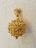 Dubrovnik Filigree Ball Pendant, Solid 14k Gold Pendant, Statement Pendant, Croatian Filigree Pendant Necklace, Vintage Pendant