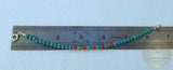 Small Round Bead Turquoise Bracelet, Red Mediterranean Coral Sterling Silver Bracelet, Natural Coral Jewelry