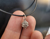Traditional Croatian Gold Pendant, Dainty 14k White Gold Pendant, Dubrovnik Wedding Jewelry, Solid 14k Filigree Ball Pendant