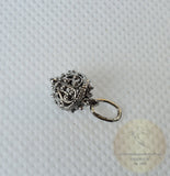 Traditional Croatian Gold Pendant, Dainty 14k White Gold Pendant, Dubrovnik Wedding Jewelry, Solid 14k Filigree Ball Pendant