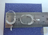 Dubrovnik Filigree Hoop Earrings, Solid White Gold Hoops, 14 k Gold Earrings, Ethnic Croatian Bridal Earrings, Pearl Dangle Hoops 14k