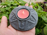 Croatian Handmade Ceramics, Ceramic Flower Shaped Tea Light Holder, Hand Painted Candle Holder, Croatian Pottery