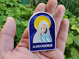Ceramic Međugorje Magnet, Our Lady of Medjugorje Magnet, Authentic Souvenir Gift, Made In Croatia Gift, Handmade Ceramic Magnet Hand Crafted