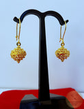Traditional Croatian Filigree Ball Earrings, 24k Gold Plated Dangle Earrings, Dubrovnik Jewelry, Gold Plated Sterling Silver Ball Earrings