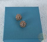 Traditional Croatian Rose Gold Earrings, Solid 14k Pink Gold Filigree Studs, Dubrovnik Filigree Half Ball 14k Gold Studs, Wedding Earrings