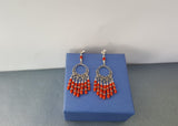 Unique Long Red Coral Earrings, Large Sterling Silver Chandelier Filigree Earrings, Precious Untreated Mediterranean Coral Bridal Earrings - CroatianJewelryCraft