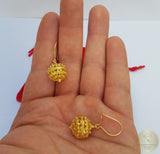 Traditional Croatian Earrings, Filigree Ball Earrings, 24k Gold Plated Dangle Earrings, Dubrovnik Jewelry, Gold Plated Sterling Silver - CroatianJewelryCraft