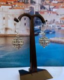 Traditional Croatian Hook Earrings, Oxidized Silver Earrings, Filigree Ball Earrings, Dubrovnik Earrings, Handmade Vintage Earrings