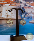 Traditional Croatian Hook Earrings, Oxidized Silver Earrings, Filigree Ball Earrings, Dubrovnik Earrings, Handmade Vintage Earrings - CroatianJewelryCraft