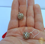 Traditional Croatian Hook Earrings, Oxidized Silver Earrings, Filigree Ball Earrings, Dubrovnik Earrings, Handmade Vintage Earrings - CroatianJewelryCraft