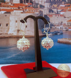 Traditional Croatian Hook Earrings, Silver Earrings, Filigree Ball Earrings, Dubrovnik Earrings, Handmade Vintage Earrings