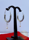Croatian Hoop Earrings, Sterling Silver Filigree Hoops, White Pearl Dangle Hoops, Konavle Earrings, Dubrovnik Jewelry, Wedding Jewelry - CroatianJewelryCraft
