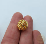 14k Gold Pendant, Sliding Gold Ball Pendant, Croatian Filigree Ball Pendant, Solid Gold Filigree Pendant, Ethno Dubrovnik Jewelry